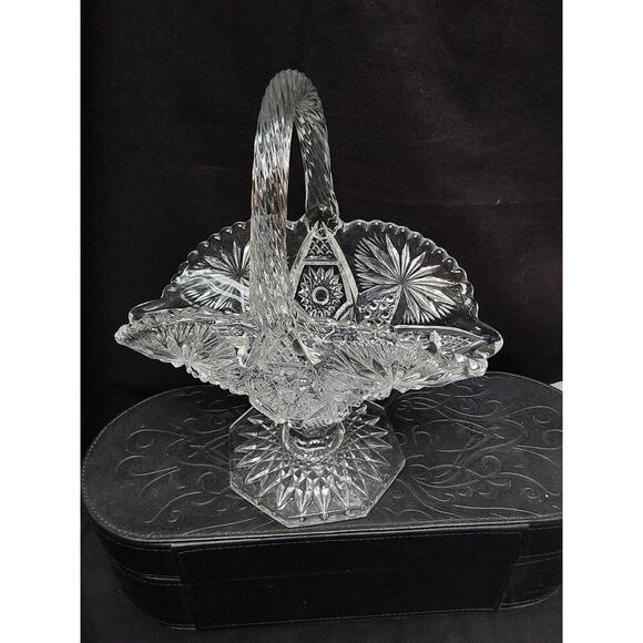 EAPG elegant glass Basket by US Glass Co in 1900's Regal Pattern Easter - Picture 2 of 6